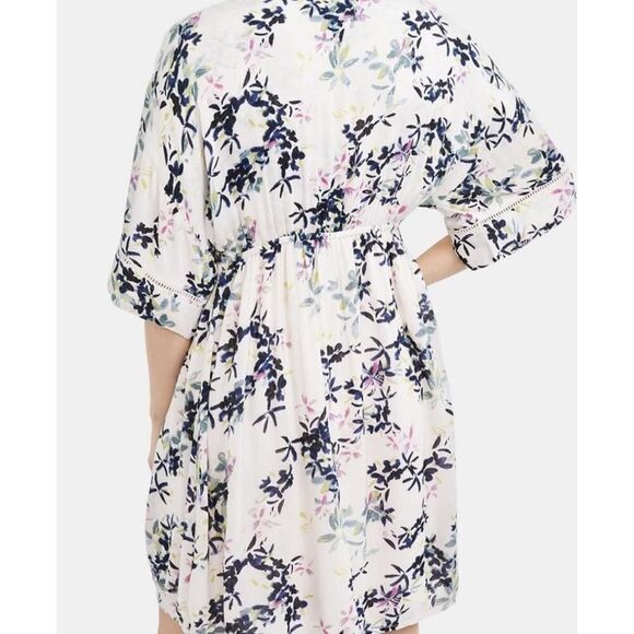 Jessica Simpson Small Mini Nursing Dress White Blue Floral V-Neck Maternity - Picture 2 of 12